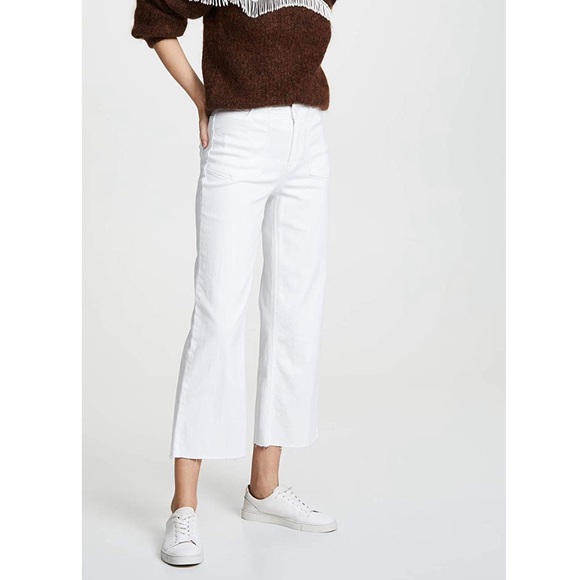 Paige Nellie Culotte Utility Pocket Raw Hem Denim - Picture 1 of 8